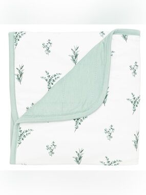 Kyte Baby Eucalyptus 1.0 TOG Toddler blanket NWT White and Green Bedding Bamboo